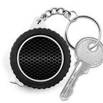 Black Metallic Hexagon Mesh Pattern Background Measuring Tape Front