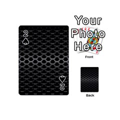 Black Metallic Hexagon Mesh Pattern Background Playing Cards 54 Designs (Mini)