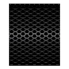 Black Metallic Hexagon Mesh Pattern Background Shower Curtain 60  x 72  (Medium) 