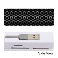 Black Metallic Hexagon Mesh Pattern Background Memory Card Reader (Stick)