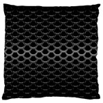 Black Metallic Hexagon Mesh Pattern Background Large Flano Cushion Case (One Side) Front