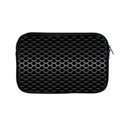 Black Metallic Hexagon Mesh Pattern Background Apple MacBook Pro 13  Zipper Case