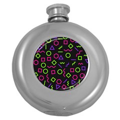 Geometric Seamless Pattern Round Hip Flask (5 Oz)