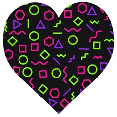 Geometric Seamless Pattern Wooden Puzzle Heart