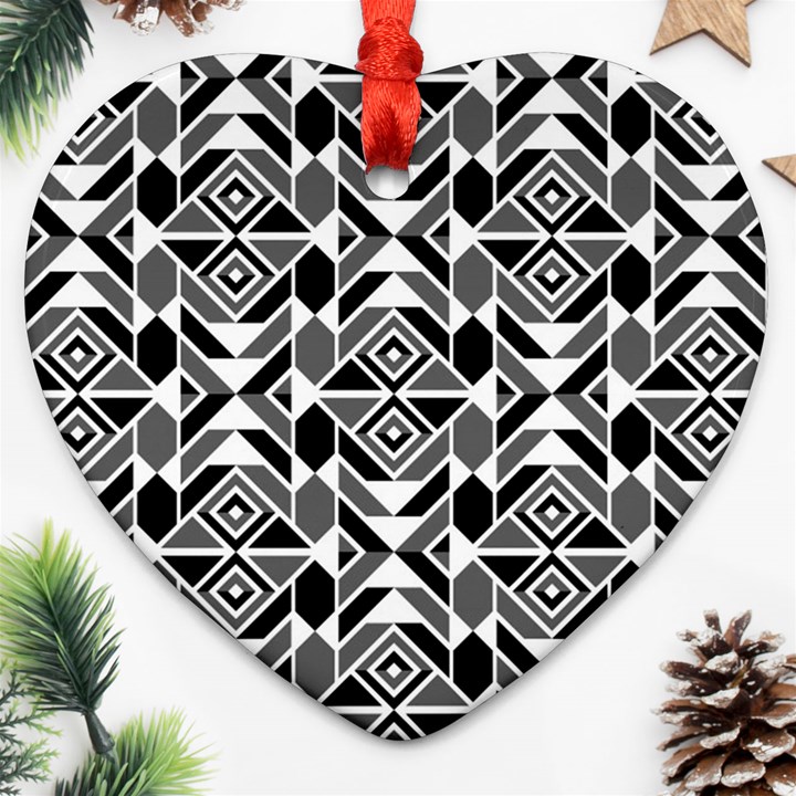 Graphic Design Decoration Abstract Seamless Pattern Heart Ornament (Two Sides)