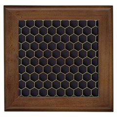 Hexagon Black Background Framed Tile by Vaneshart