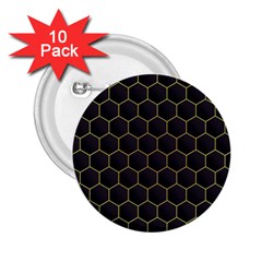 Hexagon Black Background 2 25  Buttons (10 Pack)  by Vaneshart