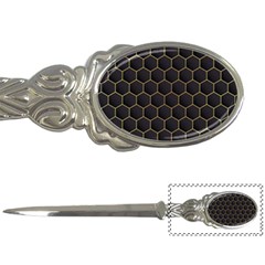 Hexagon Black Background Letter Opener by Vaneshart