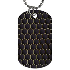 Hexagon Black Background Dog Tag (two Sides) by Vaneshart