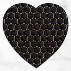 Hexagon Black Background Jigsaw Puzzle (heart)