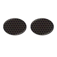 Hexagon Black Background Cufflinks (oval) by Vaneshart