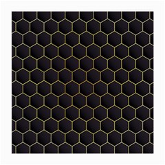 Hexagon Black Background Medium Glasses Cloth by Vaneshart