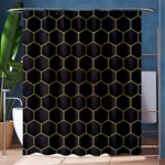 Hexagon Black Background Shower Curtain 60  x 72  (Medium)  60 x72  Curtain