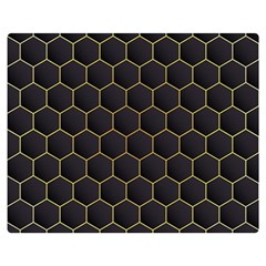 Hexagon Black Background Double Sided Flano Blanket (medium)  by Vaneshart