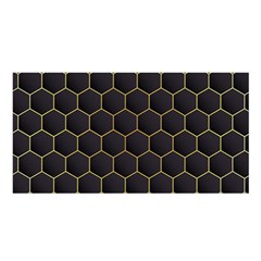 Hexagon Black Background Satin Shawl by Vaneshart