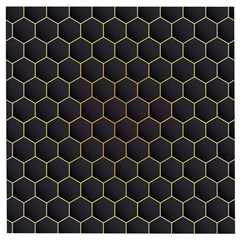 Hexagon Black Background Wooden Puzzle Square