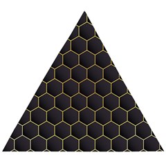 Hexagon Black Background Wooden Puzzle Triangle