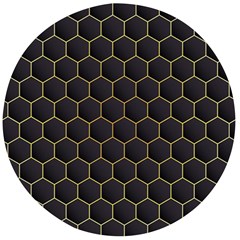 Hexagon Black Background Wooden Bottle Opener (round)