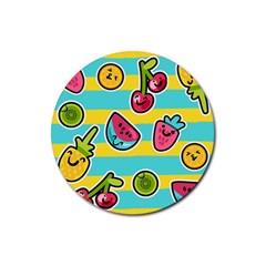 Summer Fruits Patterns Rubber Round Coaster (4 Pack)  by Vaneshart