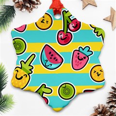 Summer Fruits Patterns Ornament (snowflake) by Vaneshart