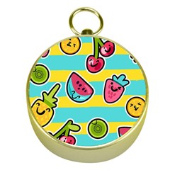 Summer Fruits Patterns Gold Compasses by Vaneshart