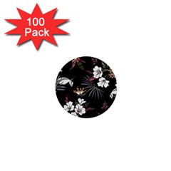 Beautiful Artistic Dark Tropical Pattern 1  Mini Buttons (100 Pack)  by Vaneshart