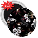 Beautiful Artistic Dark Tropical Pattern 3  Magnets (10 pack)  Front