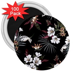 Beautiful Artistic Dark Tropical Pattern 3  Magnets (100 Pack) by Vaneshart