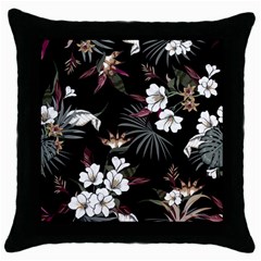 Beautiful Artistic Dark Tropical Pattern Throw Pillow Case (black) by Vaneshart