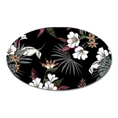 Beautiful Artistic Dark Tropical Pattern Oval Magnet by Vaneshart