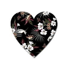 Beautiful Artistic Dark Tropical Pattern Heart Magnet by Vaneshart