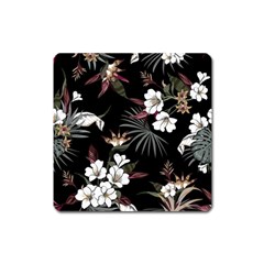 Beautiful Artistic Dark Tropical Pattern Square Magnet by Vaneshart