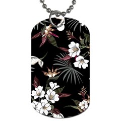 Beautiful Artistic Dark Tropical Pattern Dog Tag (two Sides) by Vaneshart