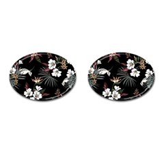 Beautiful Artistic Dark Tropical Pattern Cufflinks (oval) by Vaneshart