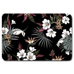 Beautiful Artistic Dark Tropical Pattern Large Doormat  by Vaneshart