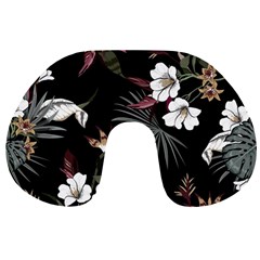 Beautiful Artistic Dark Tropical Pattern Travel Neck Pillow by Vaneshart