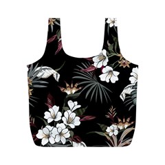 Beautiful Artistic Dark Tropical Pattern Full Print Recycle Bag (m) by Vaneshart