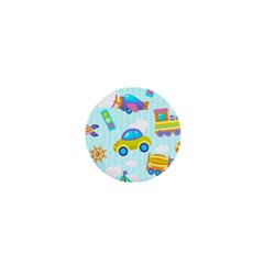 Transport Toy Seamless Pattern 1  Mini Buttons by Vaneshart