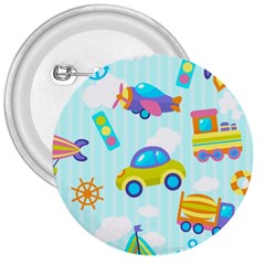 Transport Toy Seamless Pattern 3  Buttons by Vaneshart