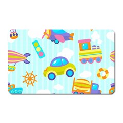 Transport Toy Seamless Pattern Magnet (rectangular) by Vaneshart