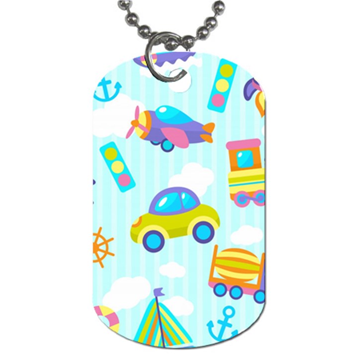 Transport Toy Seamless Pattern Dog Tag (One Side)