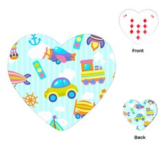 Transport Toy Seamless Pattern Playing Cards Single Design (heart) by Vaneshart