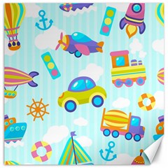 Transport Toy Seamless Pattern Canvas 12  X 12  by Vaneshart