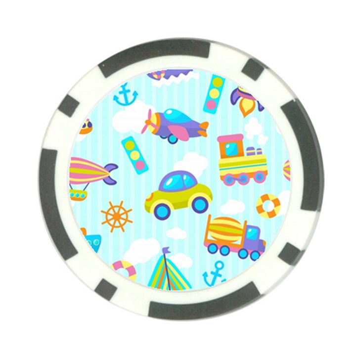 Transport Toy Seamless Pattern Poker Chip Card Guard