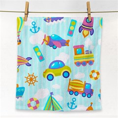 Transport Toy Seamless Pattern Face Towel by Vaneshart