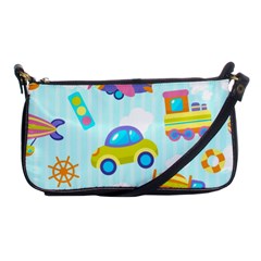 Transport Toy Seamless Pattern Shoulder Clutch Bag by Vaneshart