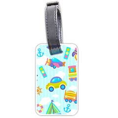 Transport Toy Seamless Pattern Luggage Tag (one Side) by Vaneshart