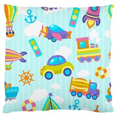 Transport Toy Seamless Pattern Large Flano Cushion Case (two Sides) by Vaneshart