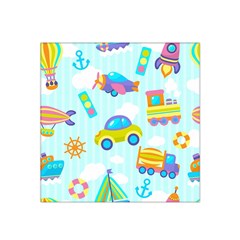 Transport Toy Seamless Pattern Satin Bandana Scarf by Vaneshart