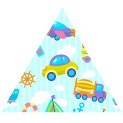 Transport Toy Seamless Pattern Wooden Puzzle Triangle by Vaneshart